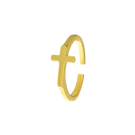 Vielring - Kreuz Ring - 925 Silber - Gold