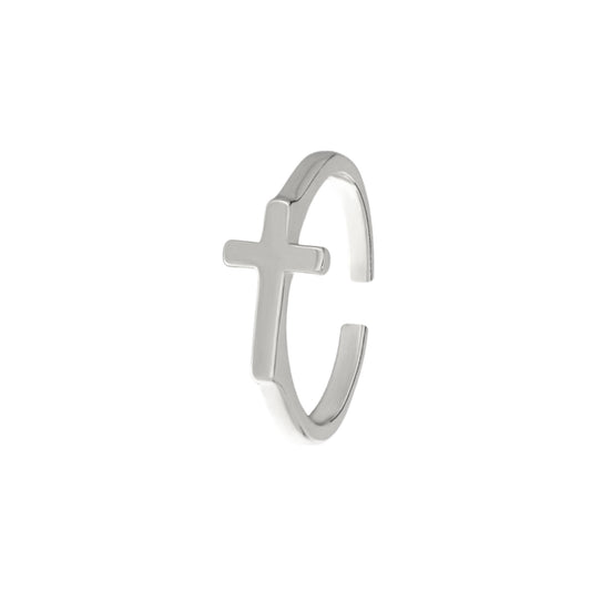 Vielring - Kreuz Ring - 925 Silber - Silber