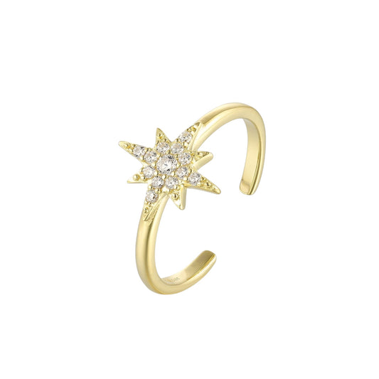 Stern Zirkonia Ring - 925 Silber
