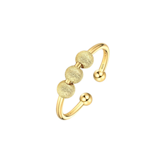 Abstrakter Perlen Anti-Stress-Ring – 925 Silber