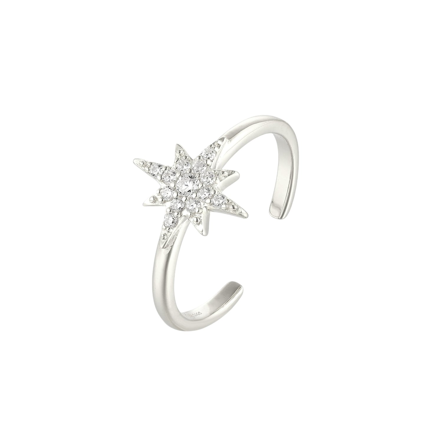 Stern Zirkonia Ring - 925 Silber
