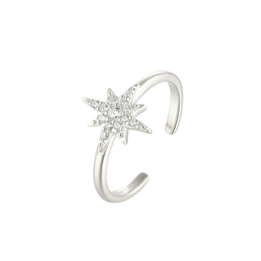 Stern Zirkonia Ring - 925 Silber