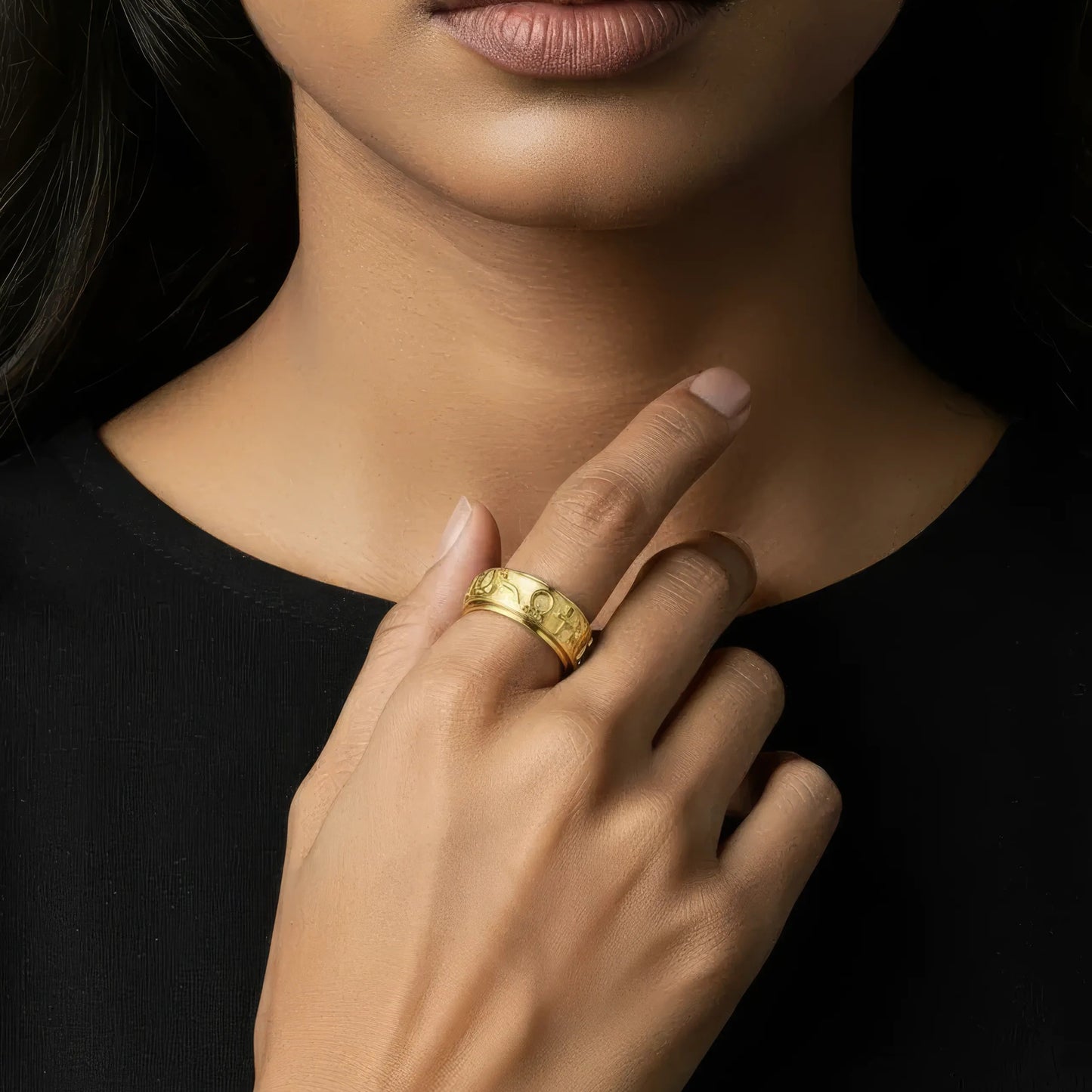 Vielring - Schutzsymbol Anti-Stress-Ring – Edelstahl - Gold / 49 | ø15.6