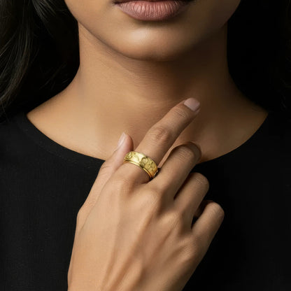 Vielring - Schutzsymbol Anti-Stress-Ring – Edelstahl - Gold / 49 | ø15.6