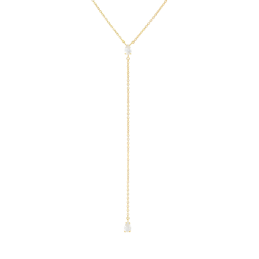 Vielring - Y Zirkonia Halskette - 925 Silber - Gold