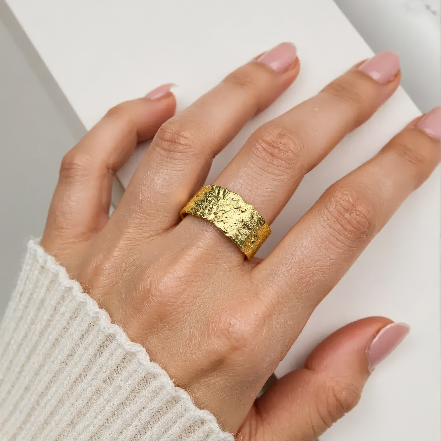 Großer Abstrakter Ring - 925 Silber