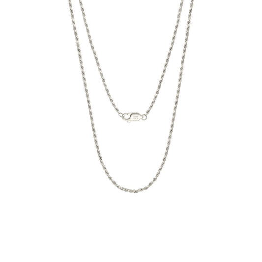 Vielring - Kordelhalskette 3 mm - 925 Silber - Silber / 45 cm