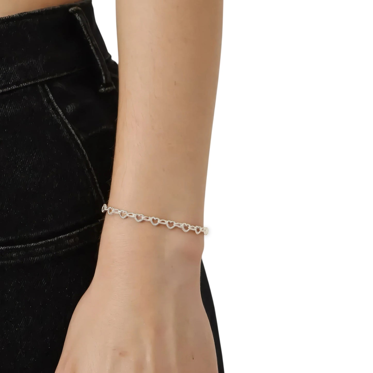 DIY Herzen Permanent Armband-Set - 925 Silber