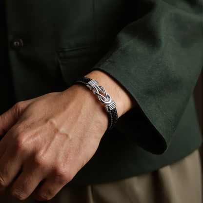 "An meinen Sohn" Herren Knoten Lederarmband