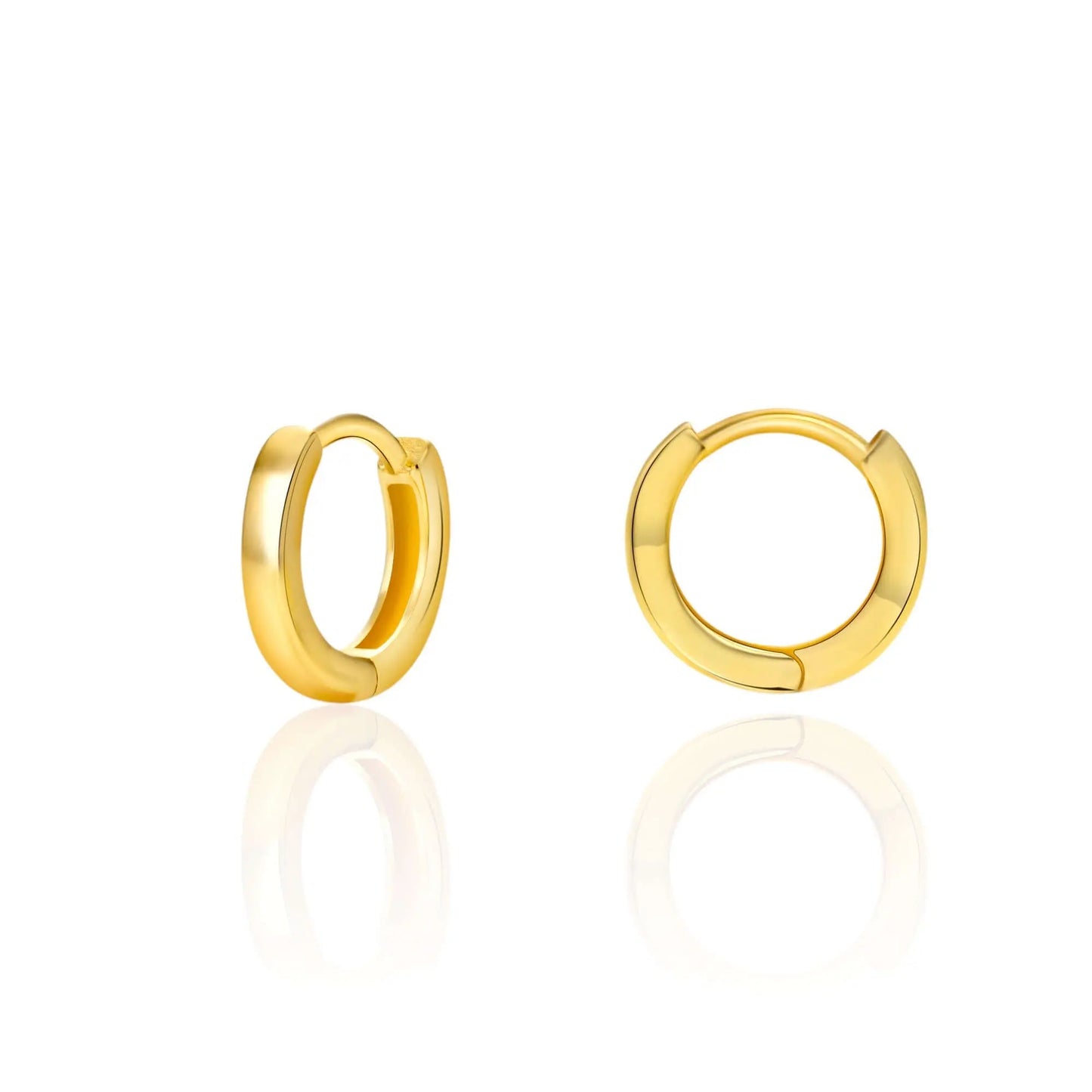 Vielring - Eckige Creolen 925 Sterling Silber - 1,8 mm Dicke - Gold / 6 mm / Einzeln