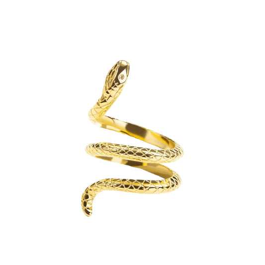Vielring - Schlangenring Massiv - Offener Ring - Gold / Kupfer