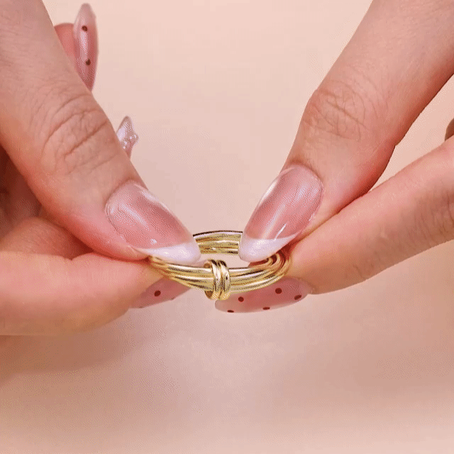 Connected Triple Anti-Stress Ring - 925 Sterling Silver