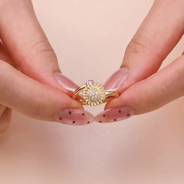 Blüten Perle Anti-Stress-Ring – 925 Silber