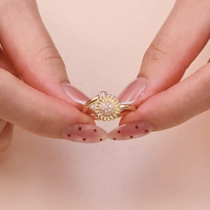 Blüten Perle Anti-Stress-Ring – 925 Silber
