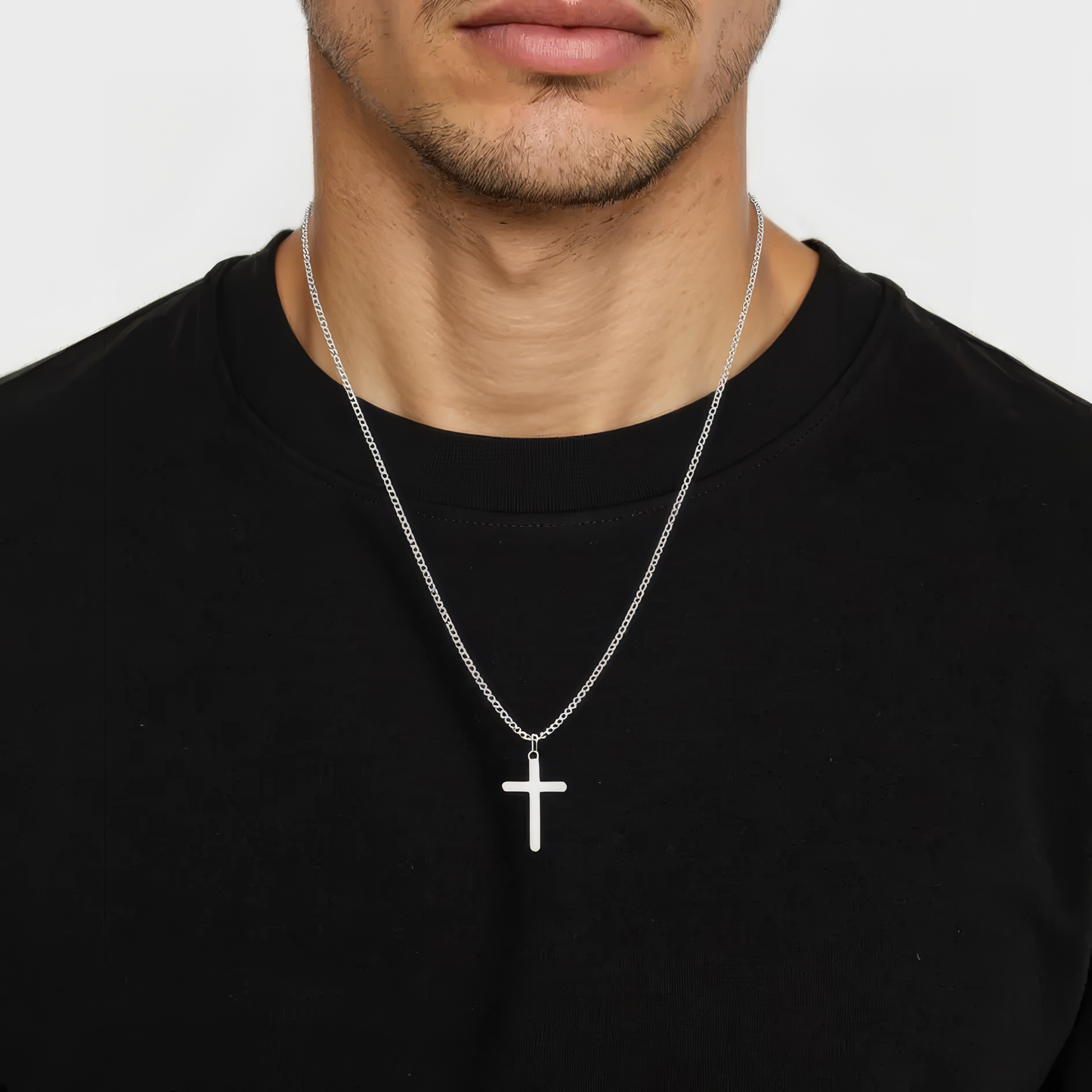 Cuban Kreuz Halskette - 925 Silber
