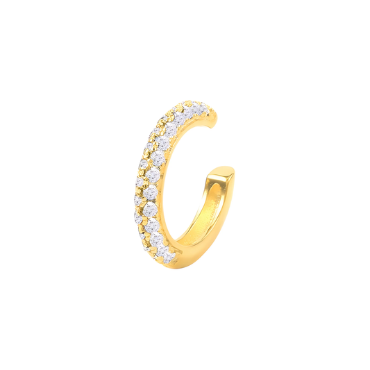 Abgerundeter Zirkonia Ear Cuff - 925 Silber