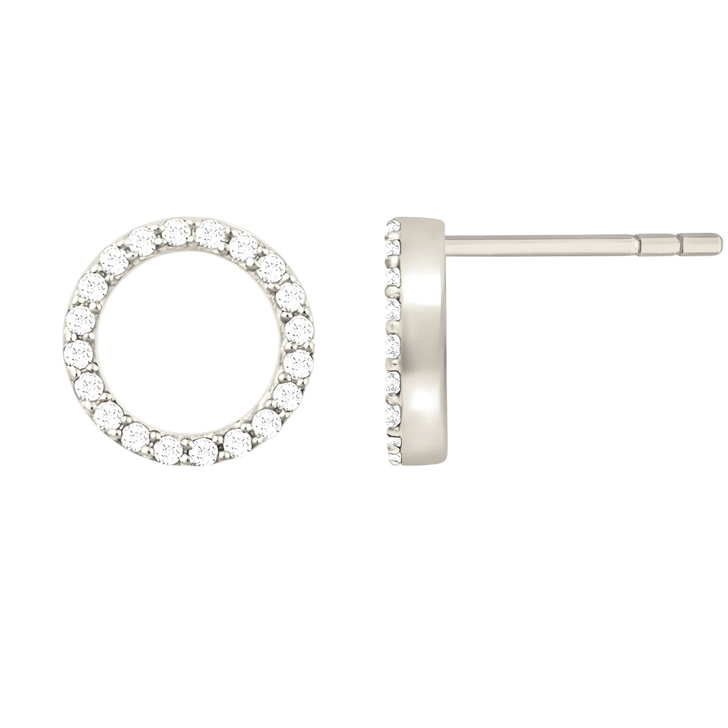 Vielring - Circle mit Zirkonia Stein Ohrstecker - 925 Silber - Silber / Einzeln
