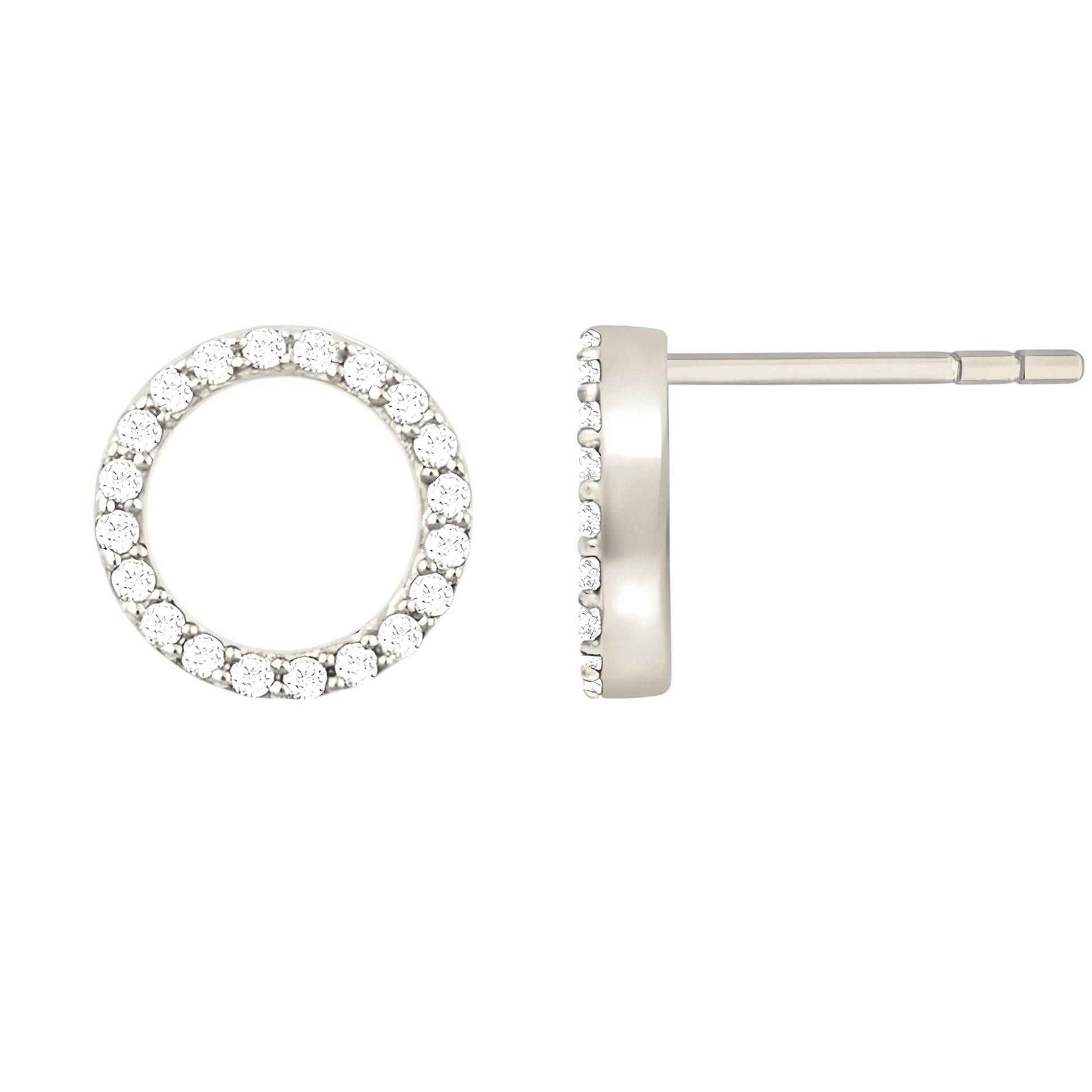 Vielring - Circle mit Zirkonia Stein Ohrstecker - 925 Silber - Silber / Einzeln