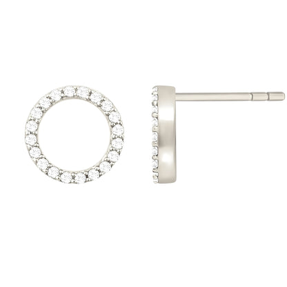Vielring - Circle mit Zirkonia Stein Ohrstecker - 925 Silber - Silber / Einzeln