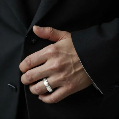 Glatter Zirkonia Steinen Drehbarer Ring - Edelstahl