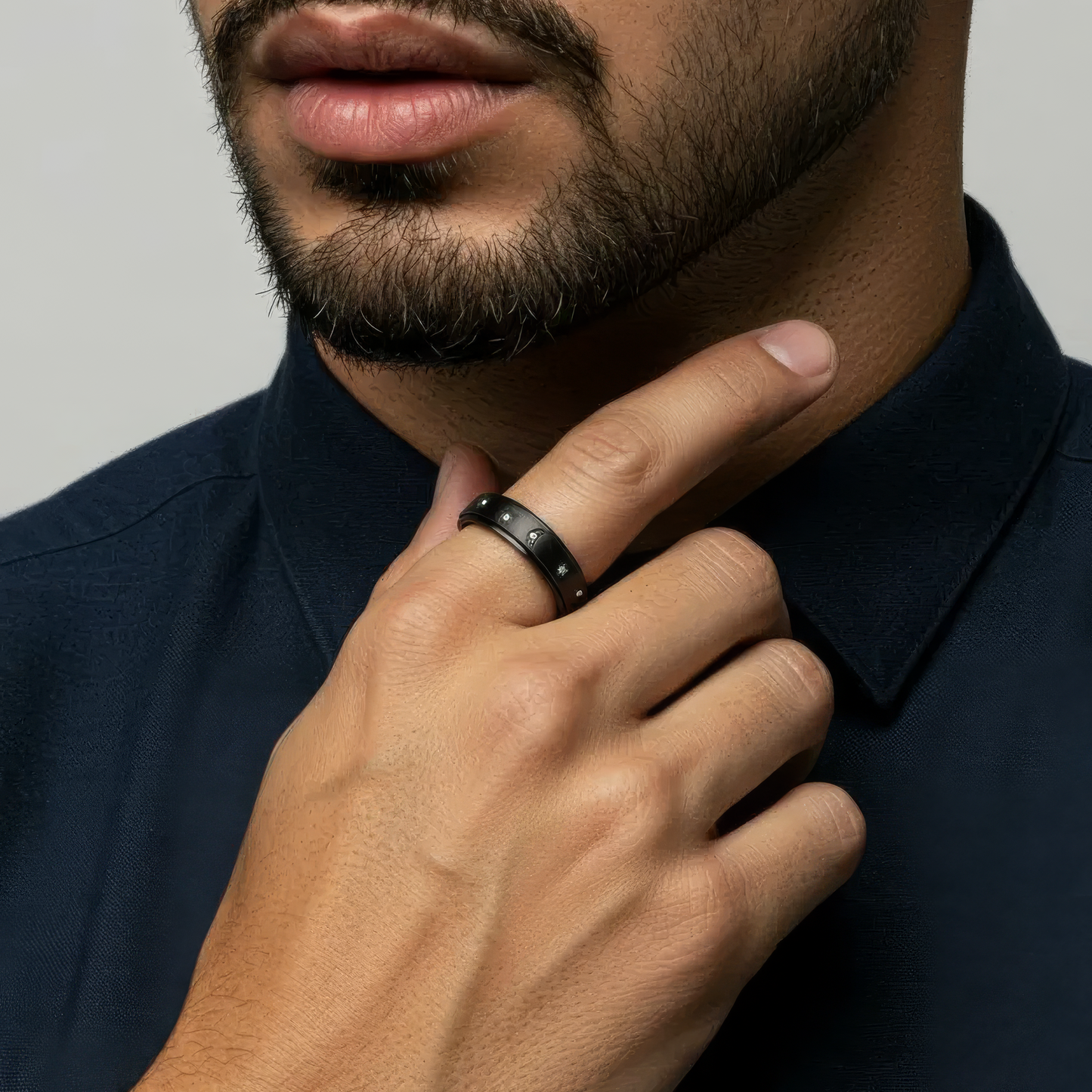 Mond Sternen Anti-Stress-Ring – Edelstahl