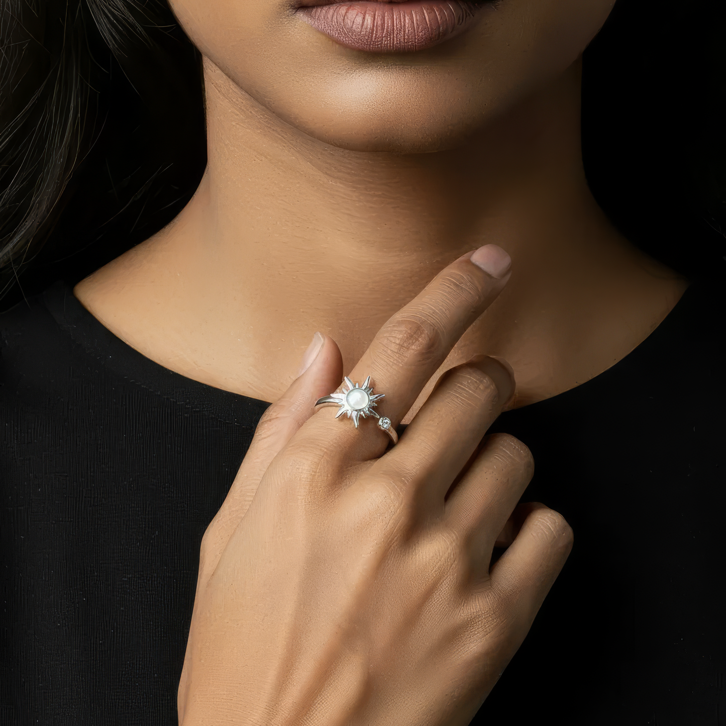 Vielring - Sonnen Zirkonia Steinen Anti-Stress-Ring - 925 Silber - Gold