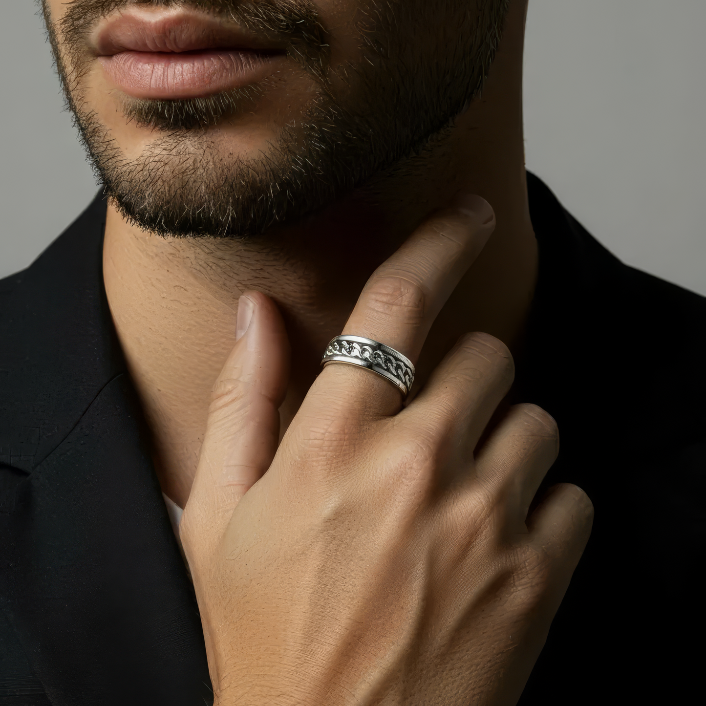 Ketten Anxiety- & Antistress-Ring - Edelstahl