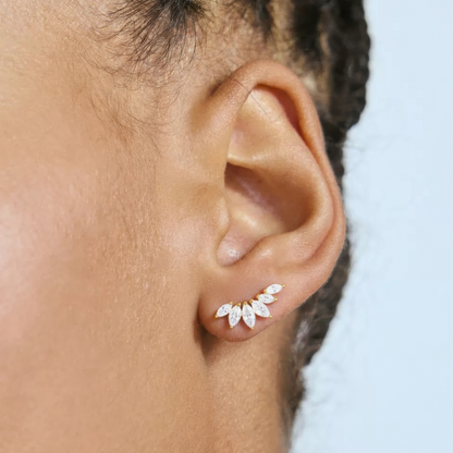 Gereihte Zirkonia Steinen Ohrstecker - 925 Silber