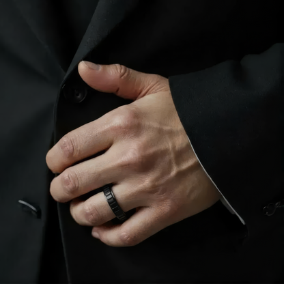 Gerillter Anxiety- & Antistress-Ring - Edelstahl