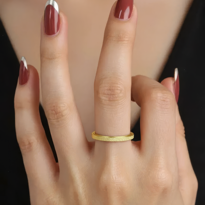 Dünner Mattierter Klassischer Anti-Stress-Ring – Edelstahl