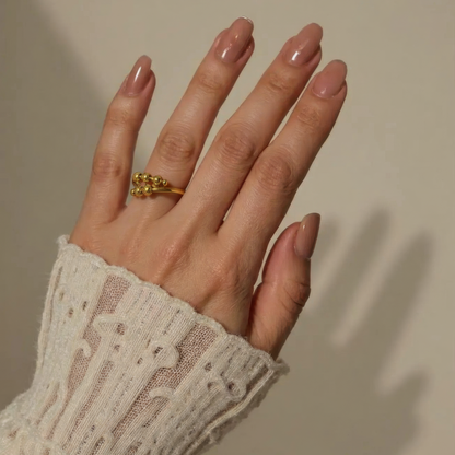 Doppelter Beweglicher Perlen Anti-Stress-Ring – Edelstahl