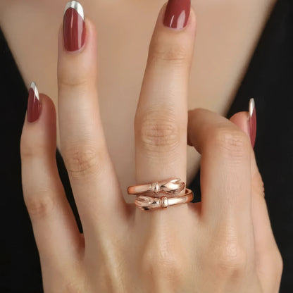 Vielring - Offener Umarmungsring (Liebe) Anti-Stress-Ring – 925 Silber - Gold