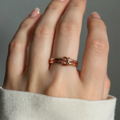 Vielring - Verschlungener Polierter Anti-Stress-Ring – 925 Silber - Gold