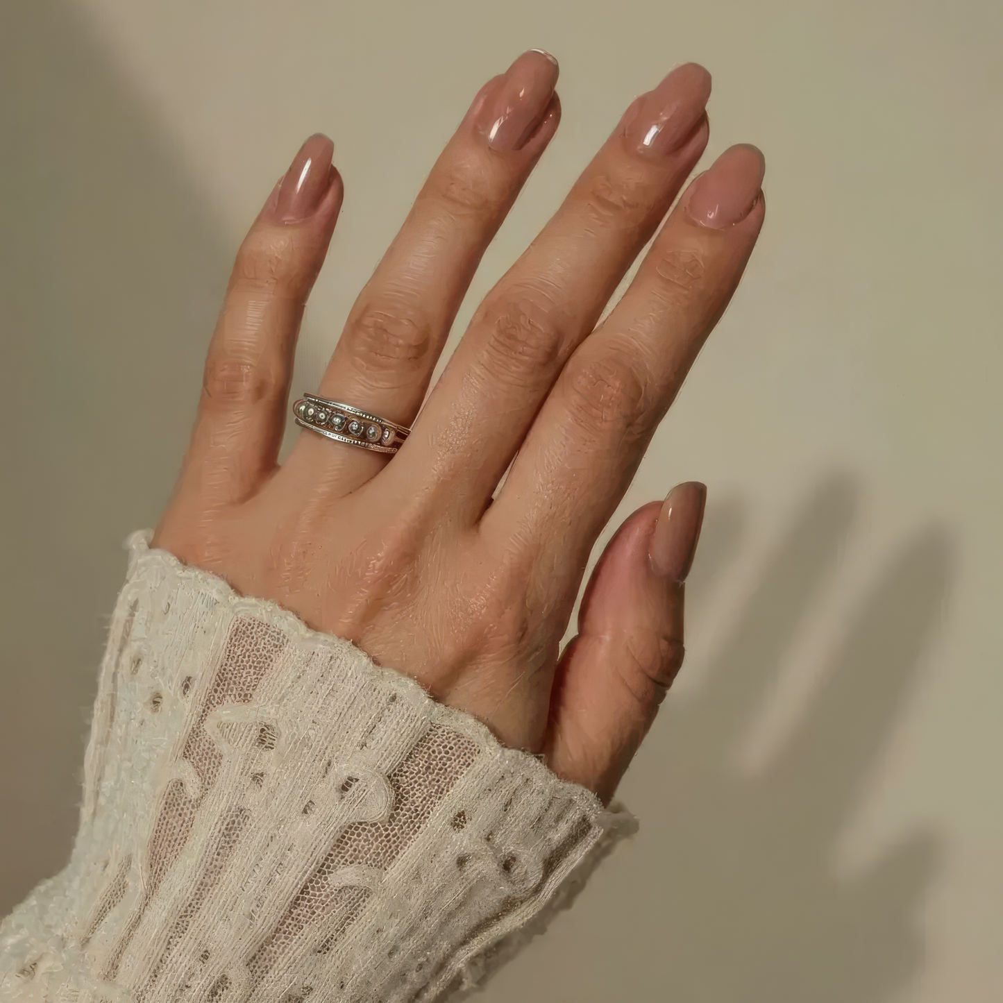 Square ring with zirconia stones - 925 silver