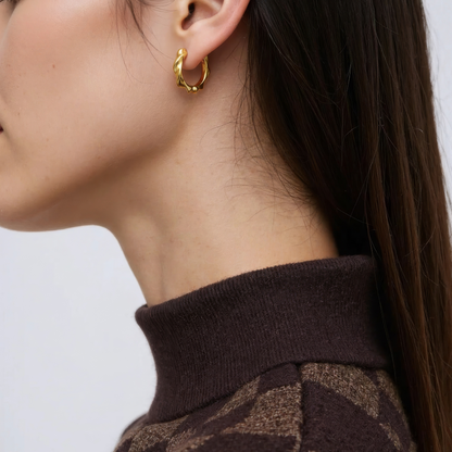 Dainty crystal hoop earrings • Zirconia crystals