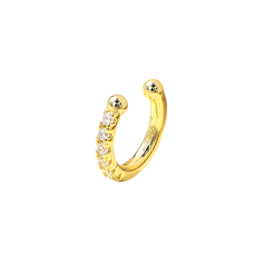 Klassischer Zirkonia Ear Cuff - 925 Silber