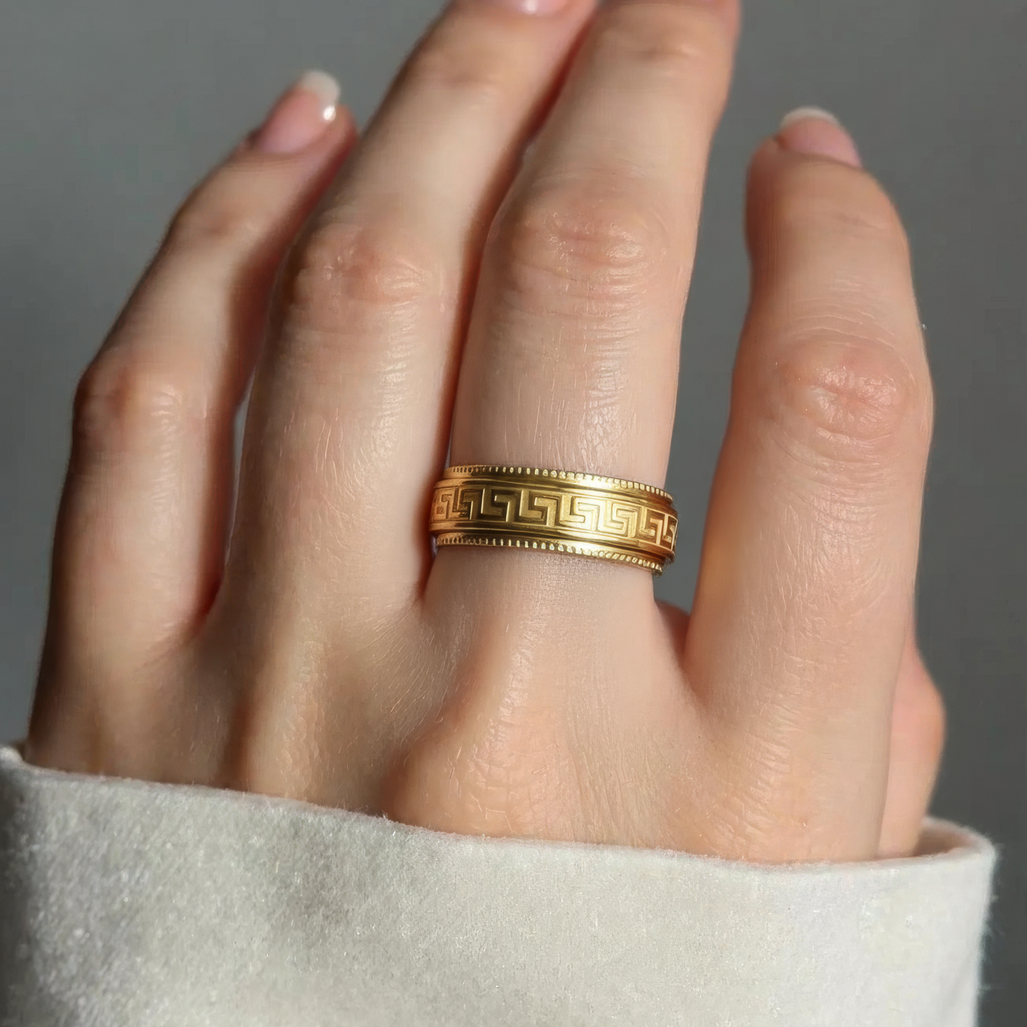 Greek Anti-Stress-Ring - Edelstahl