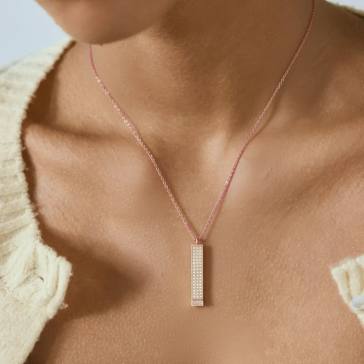 Persönliche Botschaft Anhänger Halskette - Edelstahl