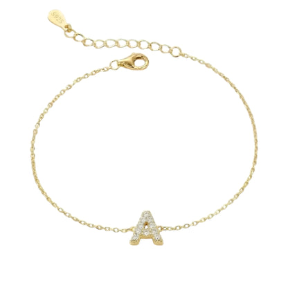 Buchstaben Zirkonia Armband - 925 Silber