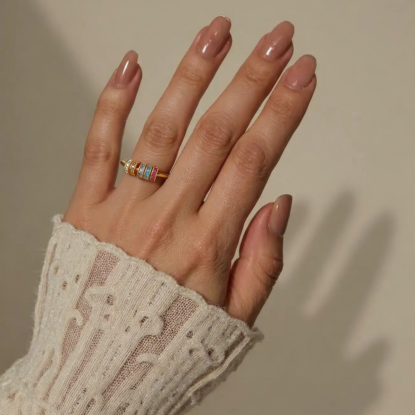 Zirkonia Scheiben Anxiety- & Antistress-Ring - 925 Silber