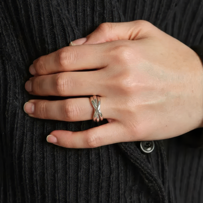 Dicker Ineinandergreifender Anti-Stress-Ring – Edelstahl