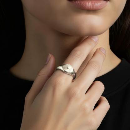 Sonnenschliff Anti-Stress-Ring - 925 Silber