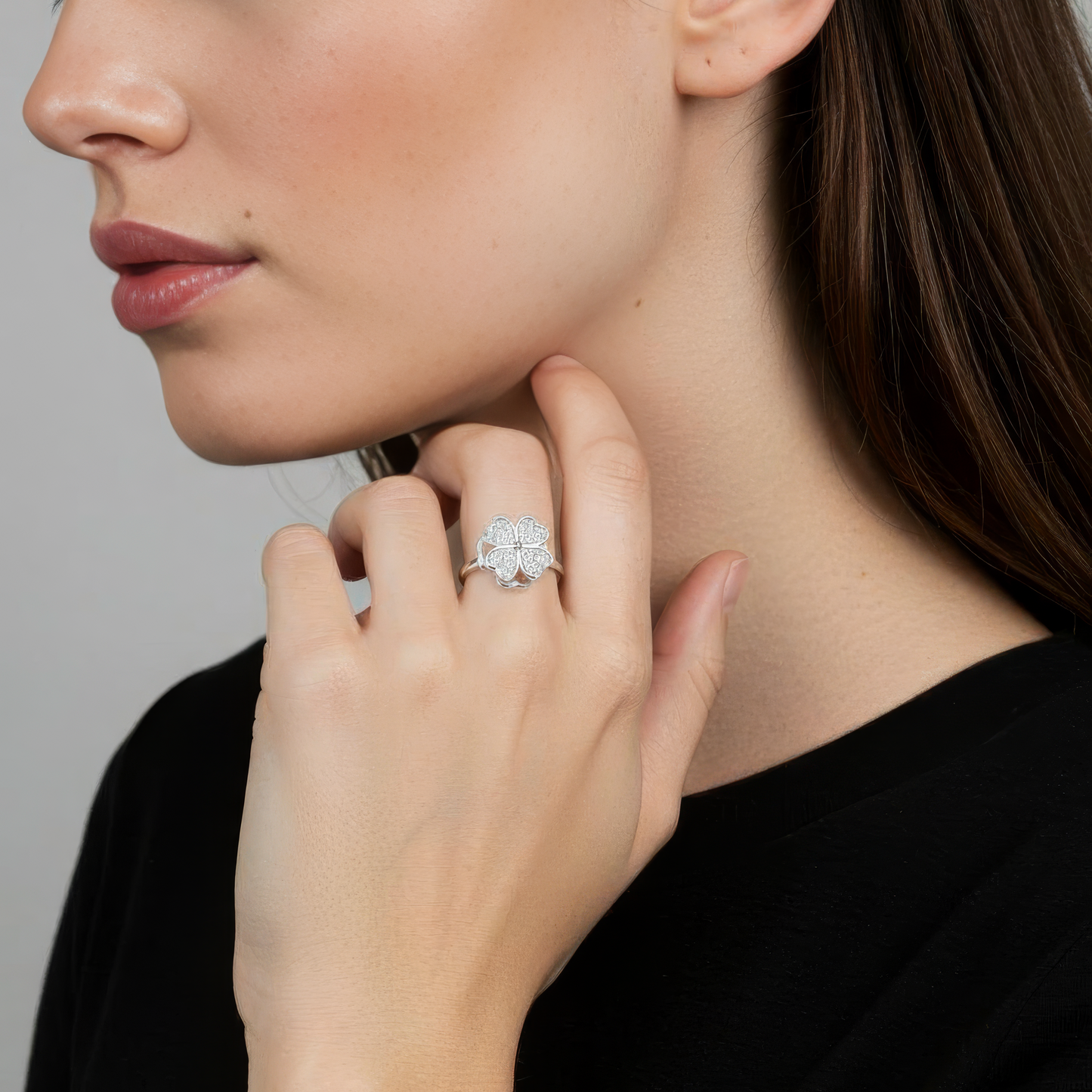 Kleeblatt Anxiety- & Antistress-Ring - Edelstahl