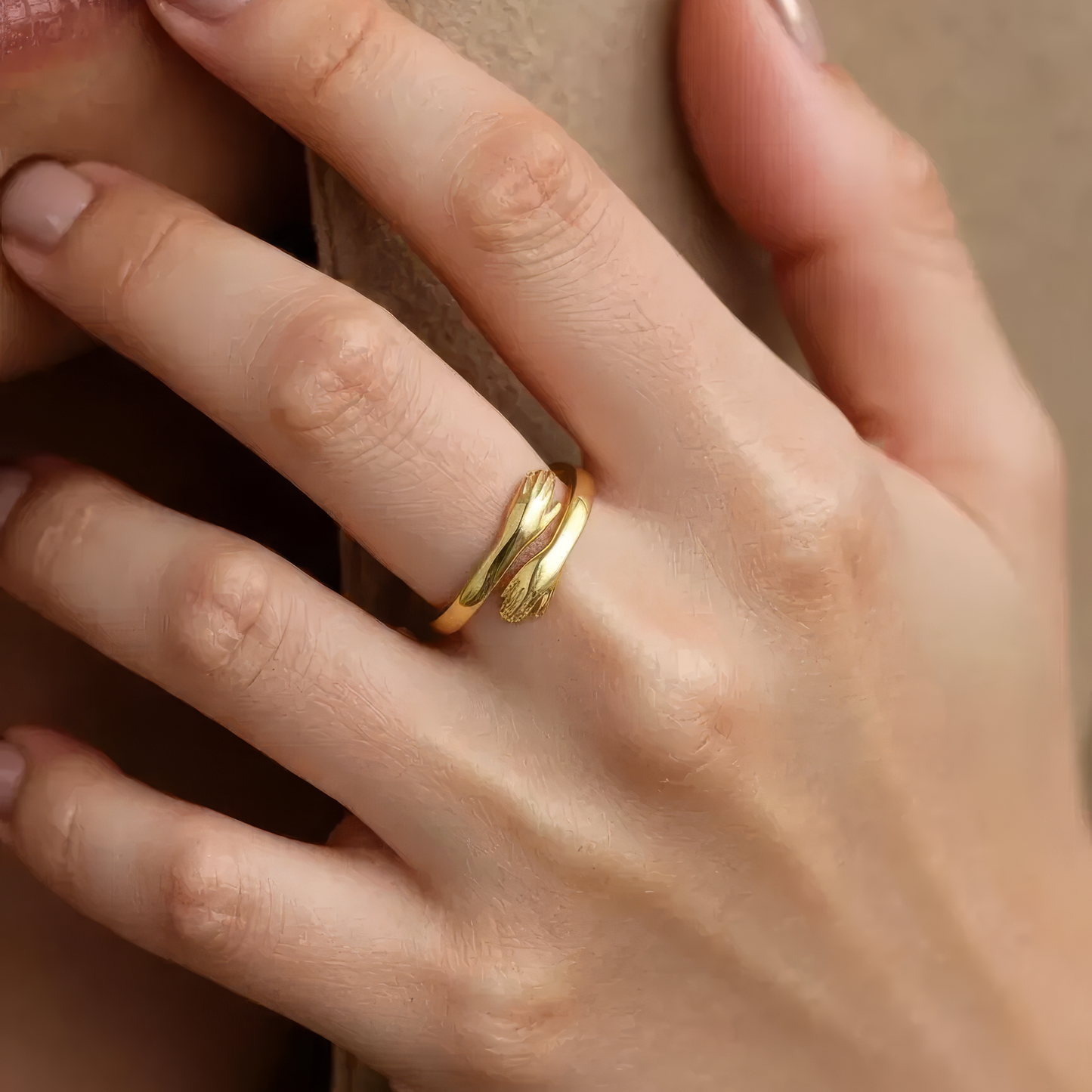 Open hug ring love - 925 silver