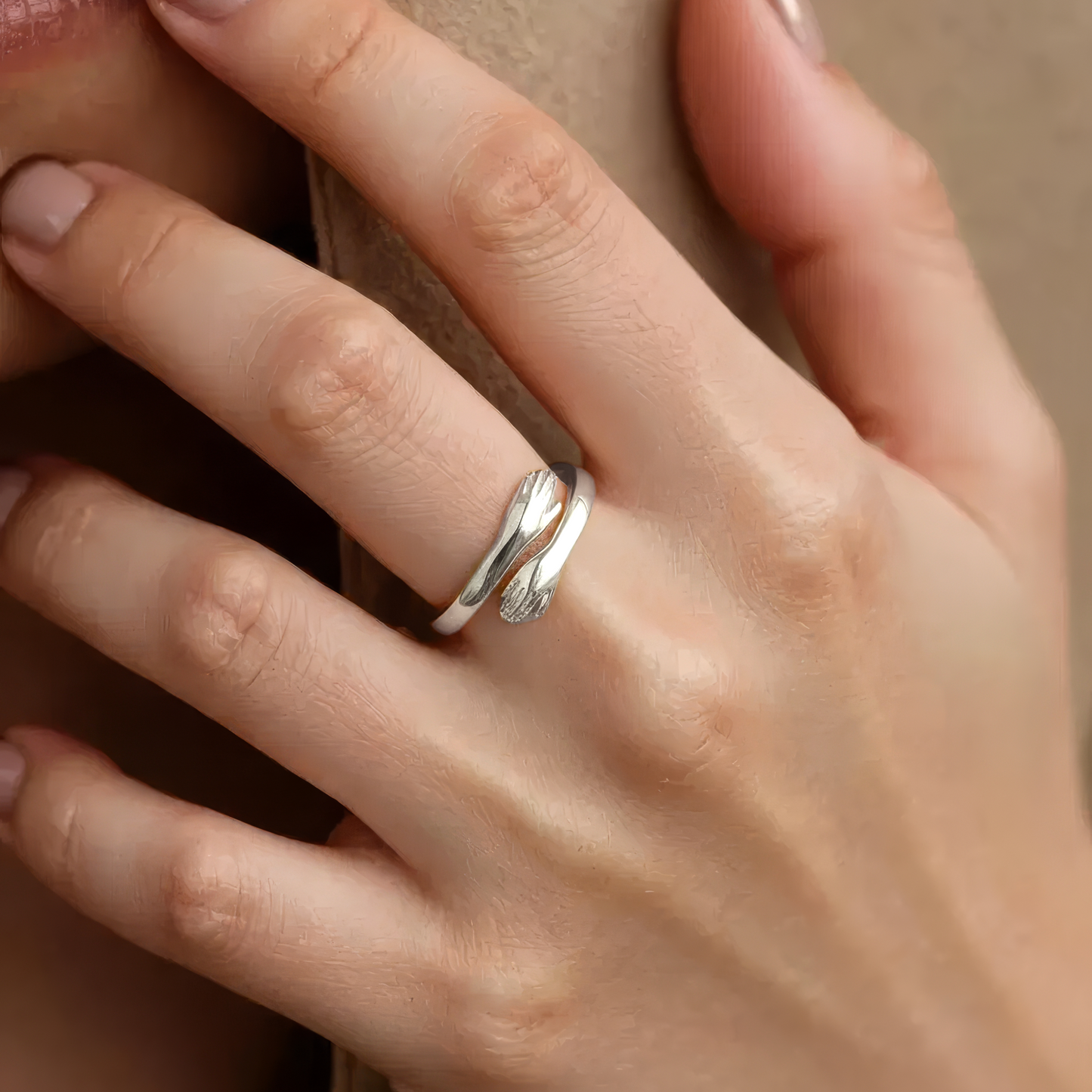 Open hug ring love - 925 silver