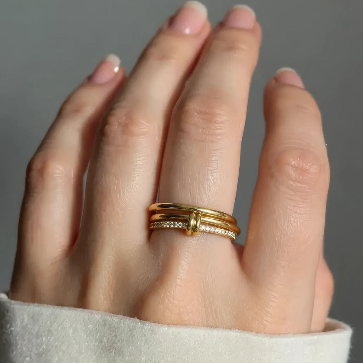 Triple Interlocking Anti-Stress Ring – Stainless Steel