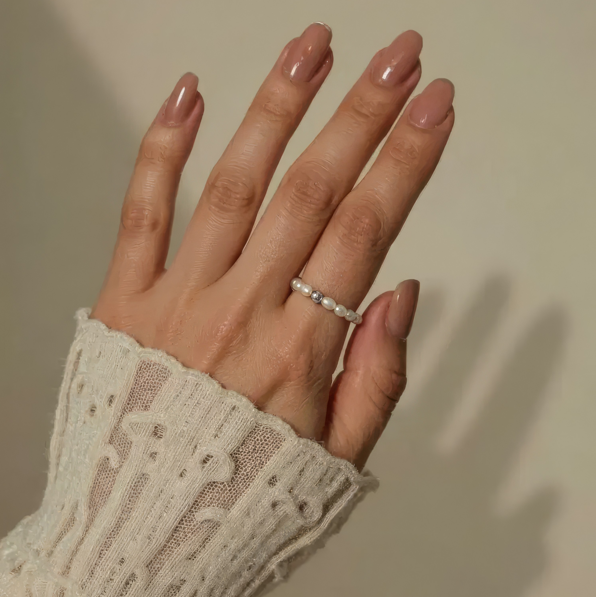 Vielring - Kugel Süßwasserperlen Anti-Stress-Ring – 925 Silber - Gold