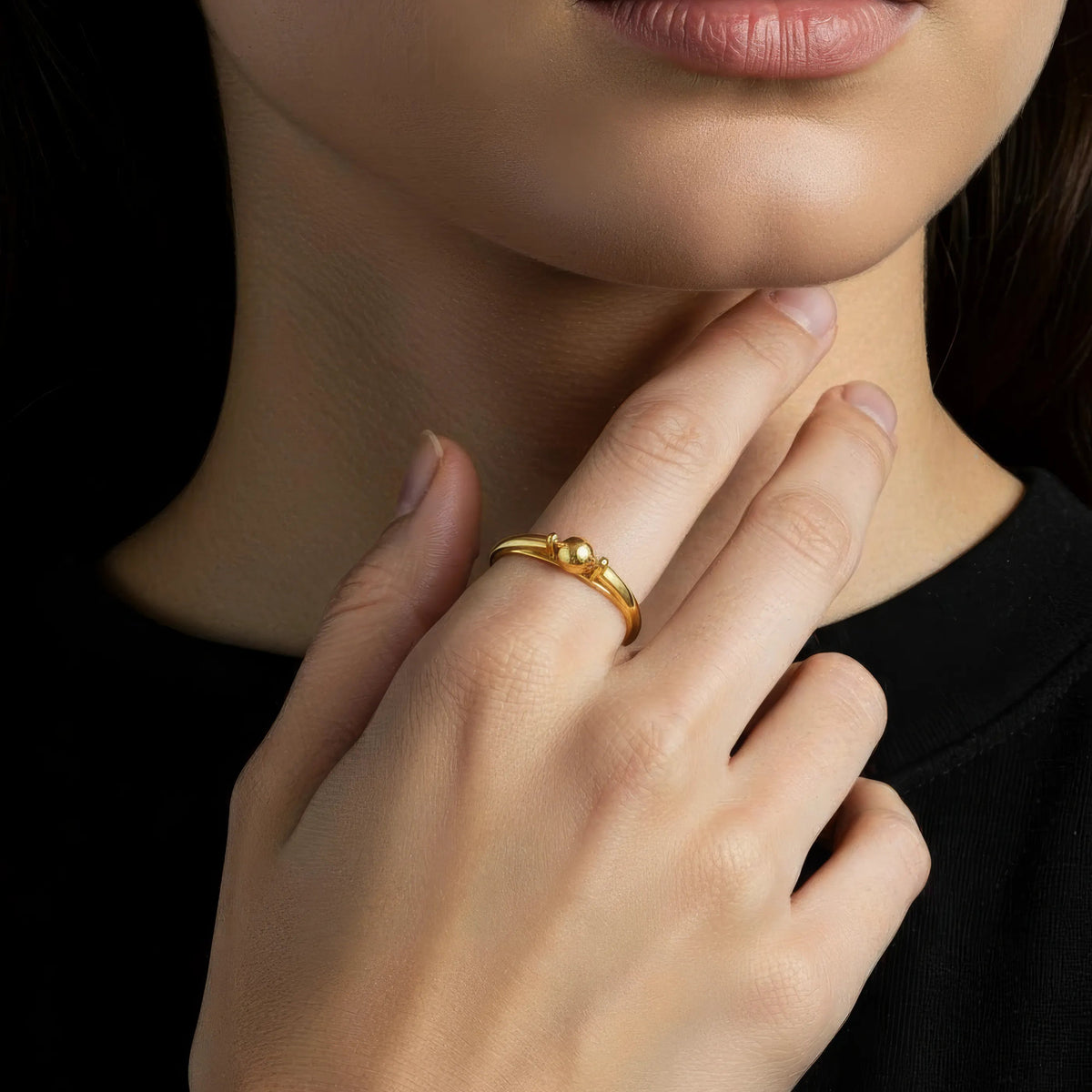 Solitaire Ball Anti-Stress Ring - 925 Silver
