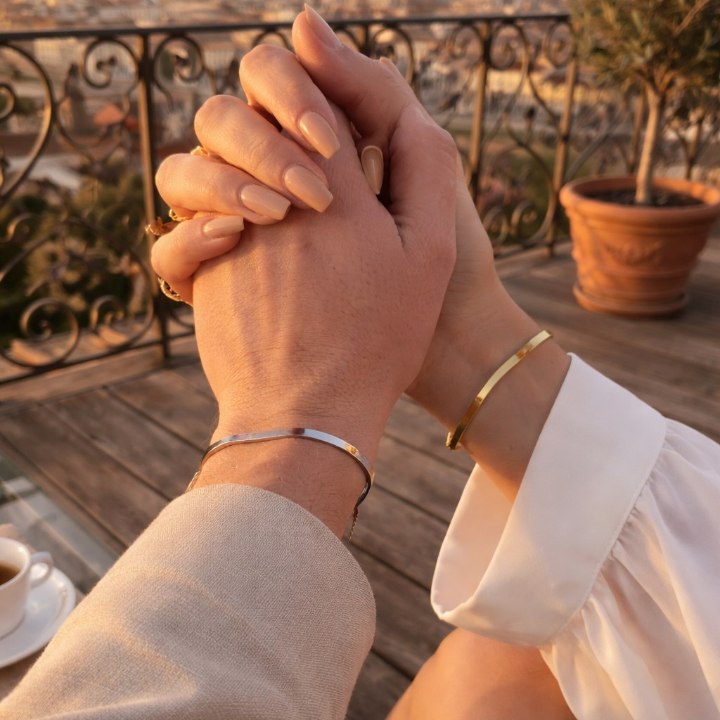Vielring - Schlangen Partnerarmband - 925 Silber - Gold