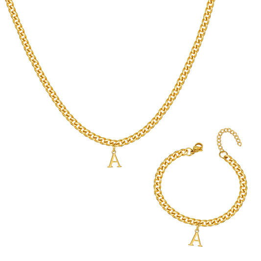 Gliederketten Buchstaben Set 5 mm Gold - Edelstahl